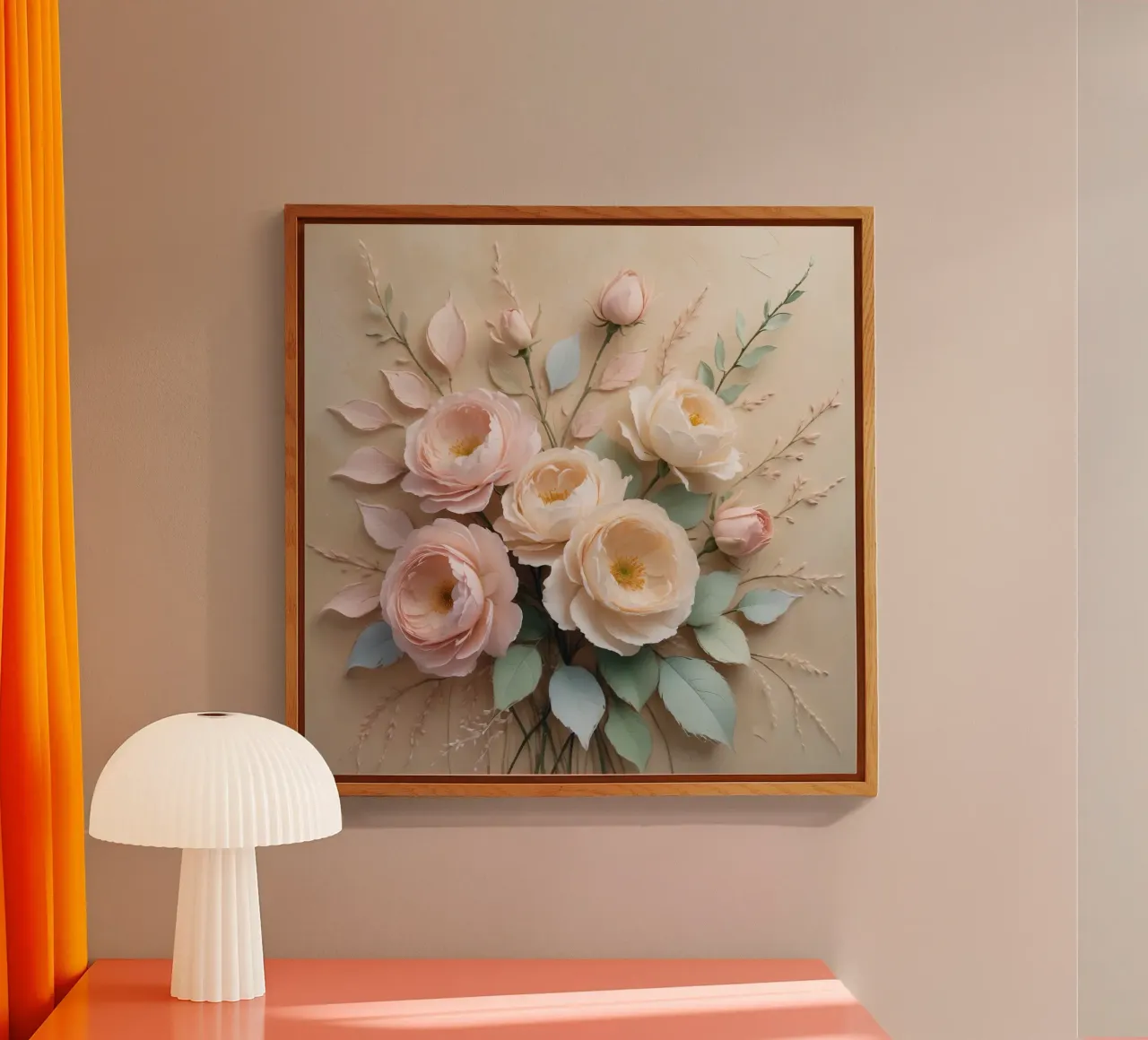 Composizione floreale splendidamente realizzata con tenui colori pastello. plexiglass da DesignDoodle