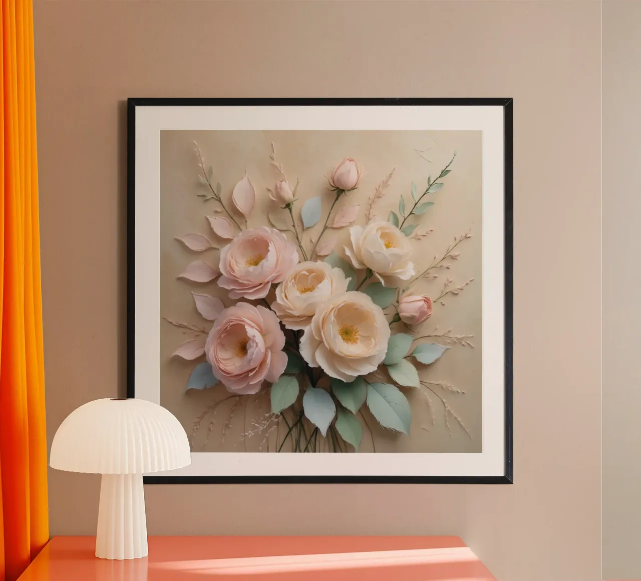 Composizione floreale splendidamente realizzata con tenui colori pastello. carta hahnemühle da DesignDoodle