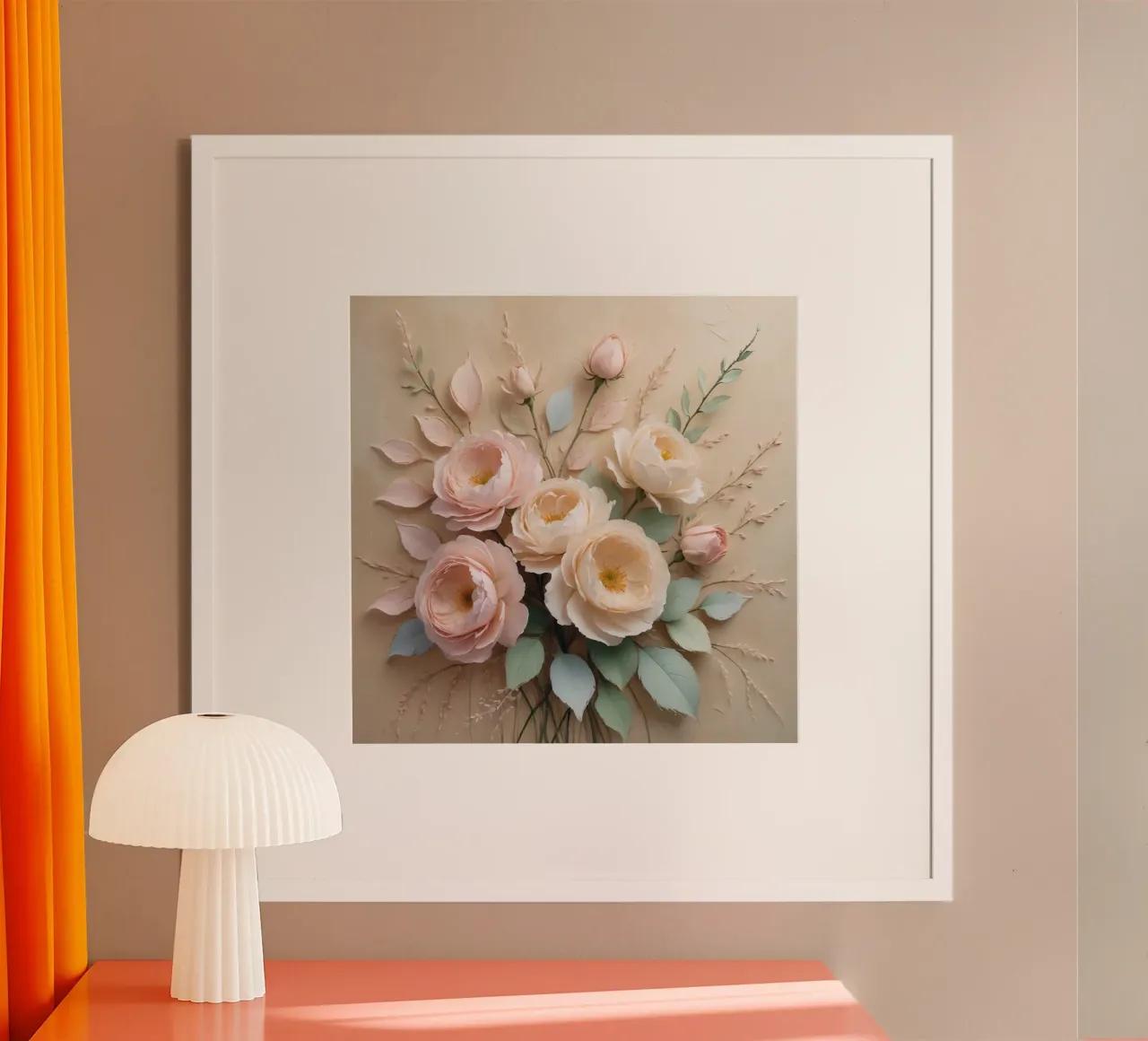 Composizione floreale splendidamente realizzata con tenui colori pastello. carta hahnemühle da DesignDoodle
