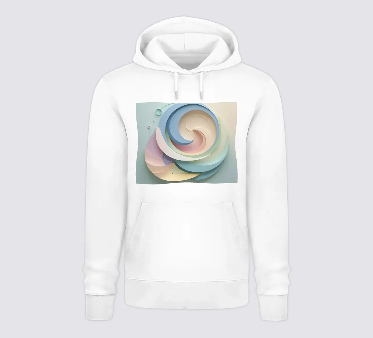Swirling pastel patterns create a mesmerizing display hoodie by DesignDoodle
