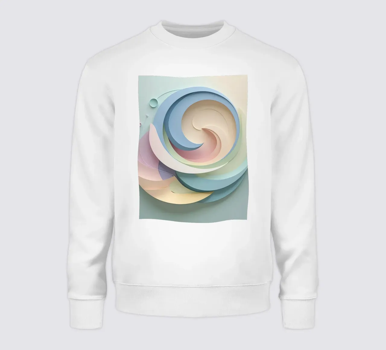Swirling pastel patterns create a mesmerizing display sweatshirt by DesignDoodle