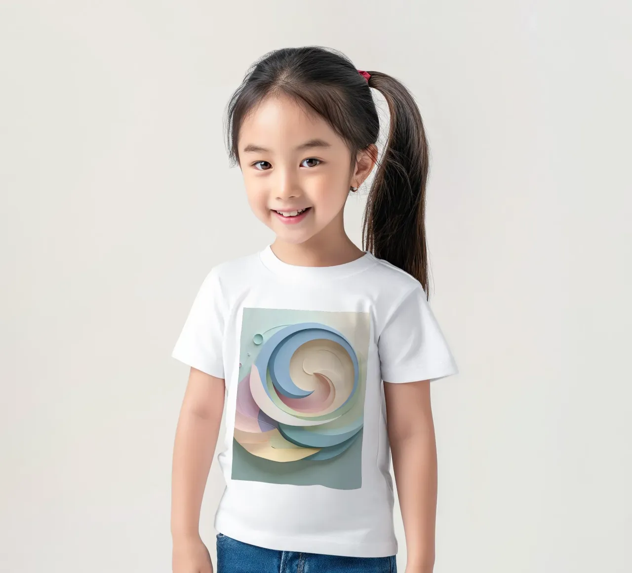 Swirling pastel patterns create a mesmerizing display kids t-shirt by DesignDoodle