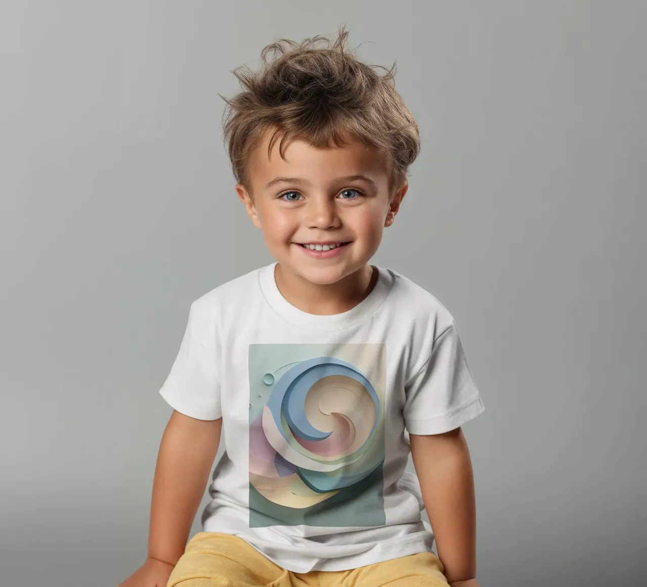 Swirling pastel patterns create a mesmerizing display kids t-shirt by DesignDoodle
