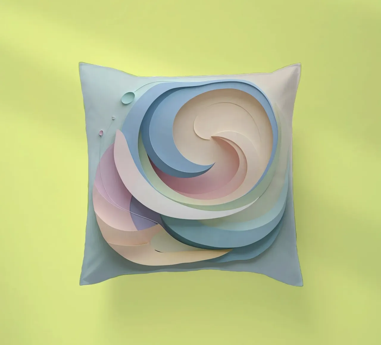 Swirling pastel patterns create a mesmerizing display decorative cushion by DesignDoodle