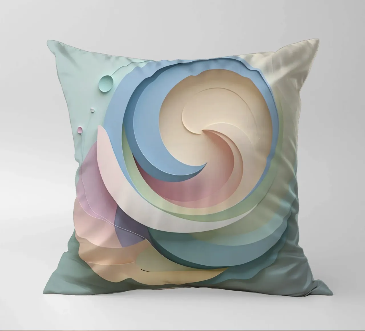 Swirling pastel patterns create a mesmerizing display decorative cushion by DesignDoodle