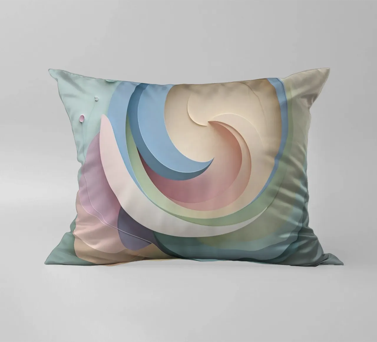 Swirling pastel patterns create a mesmerizing display decorative cushion by DesignDoodle
