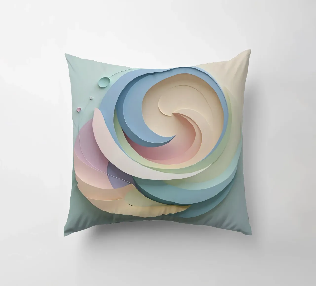 Swirling pastel patterns create a mesmerizing display decorative cushion by DesignDoodle