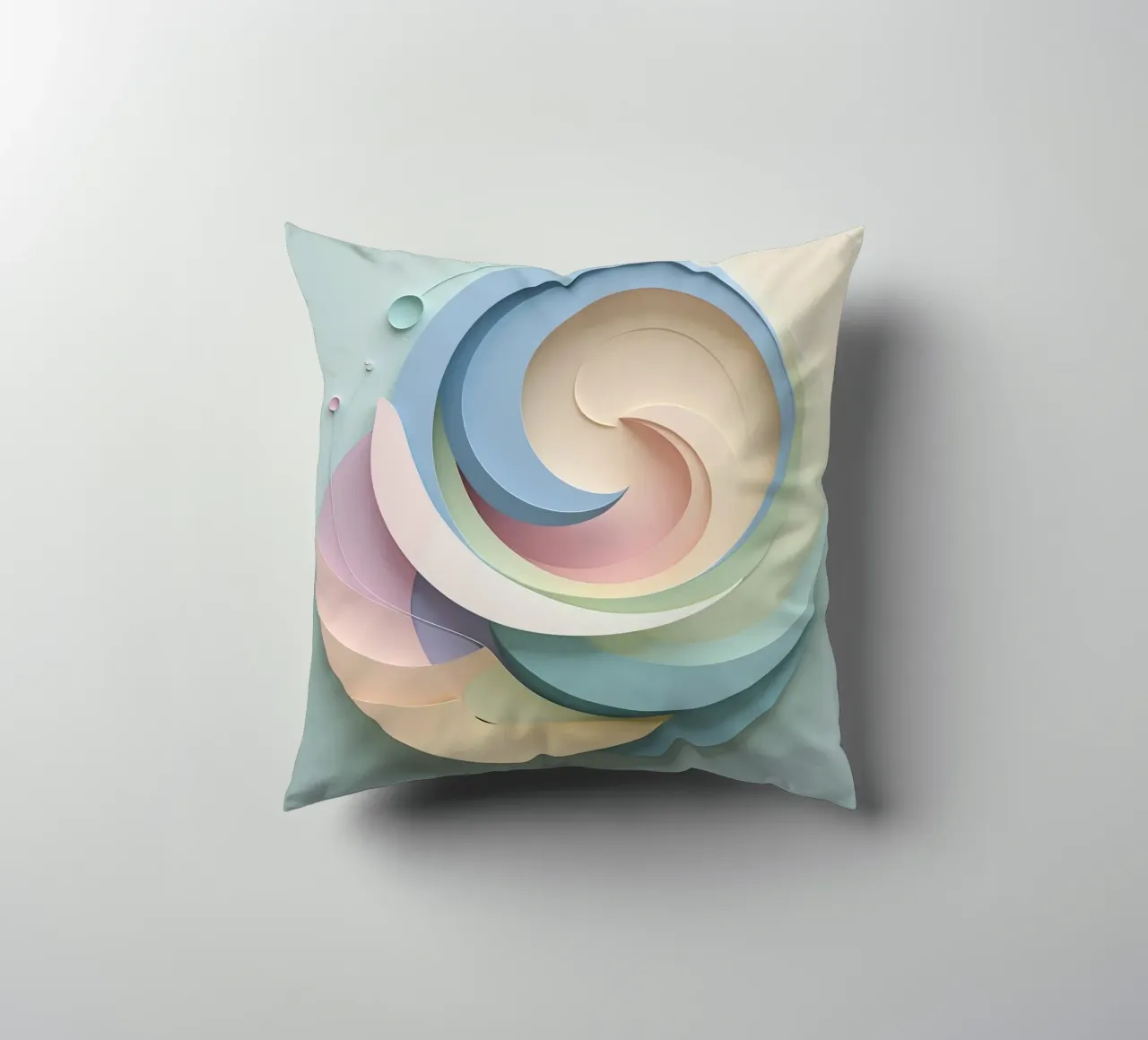 Swirling pastel patterns create a mesmerizing display decorative cushion by DesignDoodle