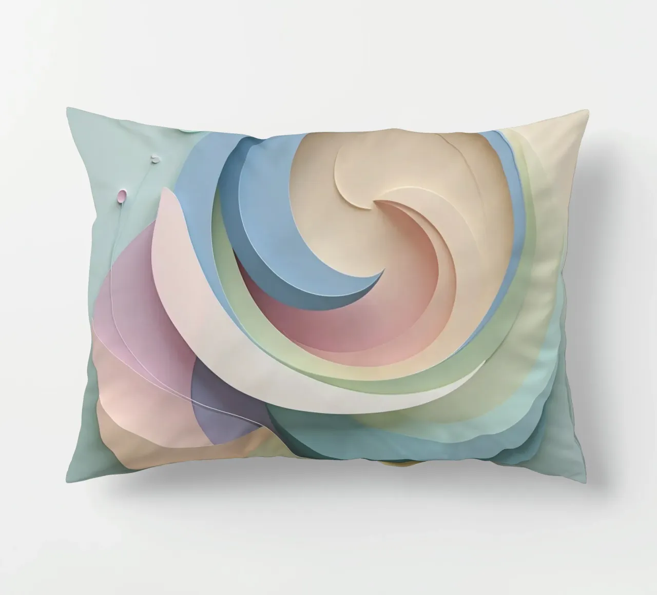 Swirling pastel patterns create a mesmerizing display decorative cushion by DesignDoodle