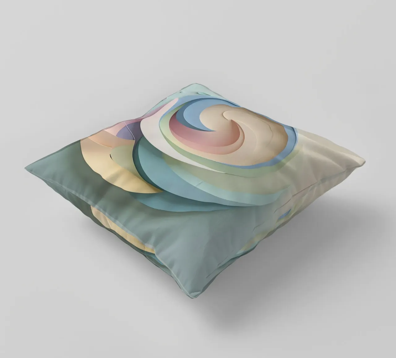 Swirling pastel patterns create a mesmerizing display decorative cushion by DesignDoodle