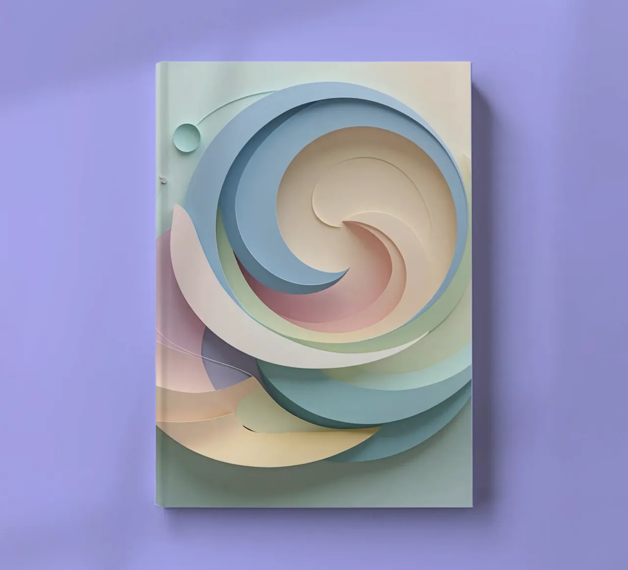 Swirling pastel patterns create a mesmerizing display notebook by DesignDoodle