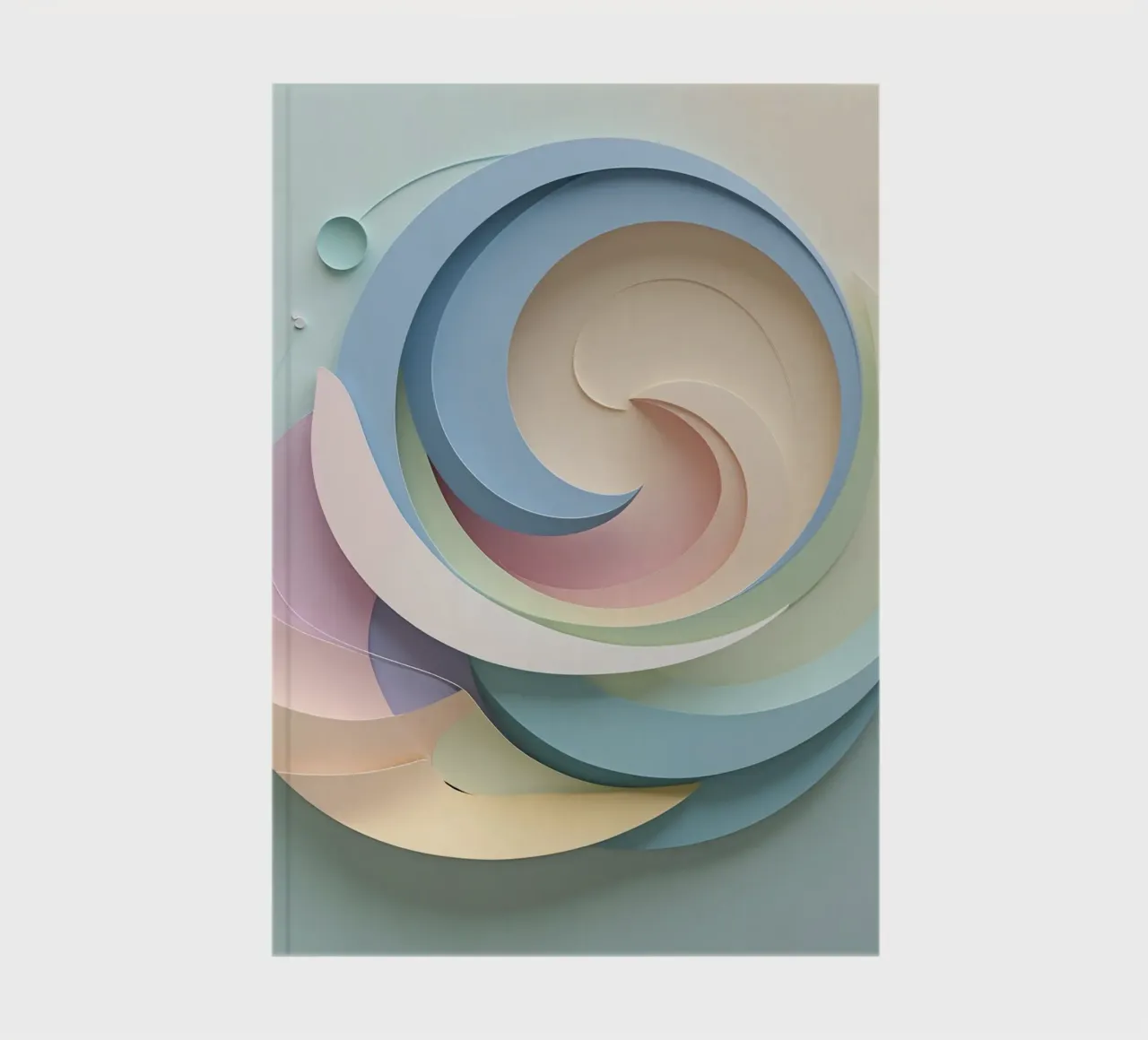 Swirling pastel patterns create a mesmerizing display notebook by DesignDoodle