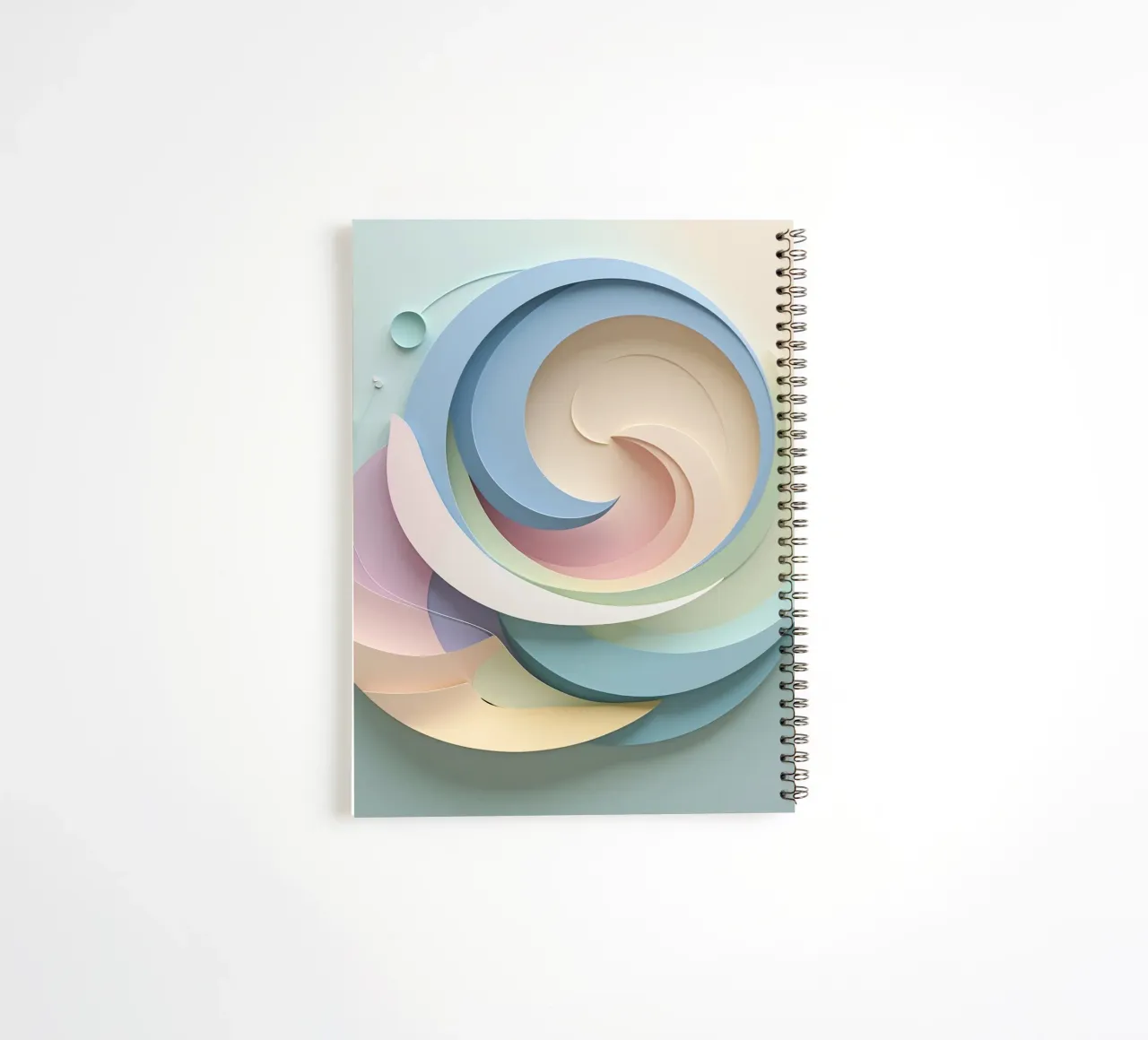 Swirling pastel patterns create a mesmerizing display spiral notebook by DesignDoodle