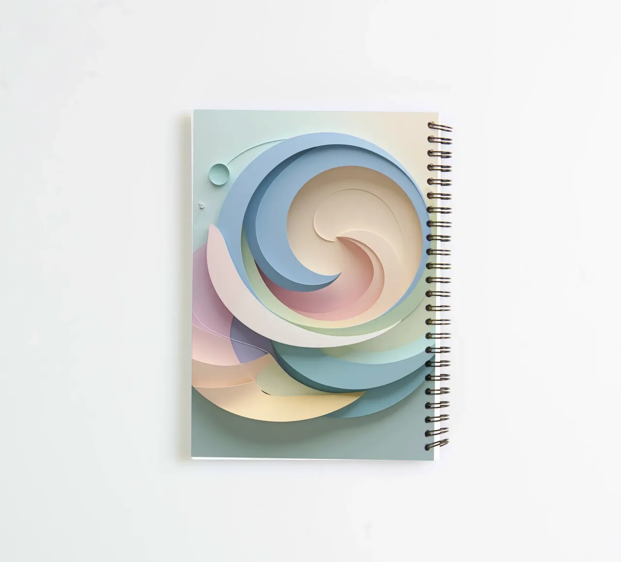 Swirling pastel patterns create a mesmerizing display spiral notebook by DesignDoodle