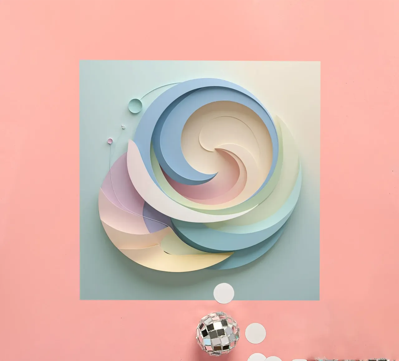 Swirling pastel patterns create a mesmerizing display sticker by DesignDoodle