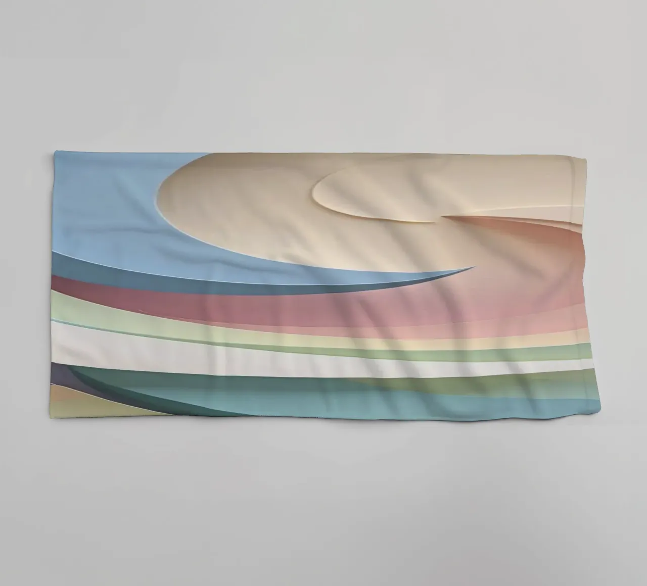 Swirling pastel patterns create a mesmerizing display towel by DesignDoodle