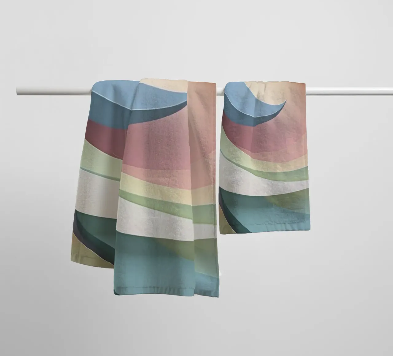 Swirling pastel patterns create a mesmerizing display towel by DesignDoodle