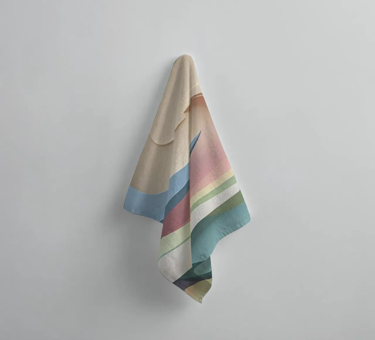Swirling pastel patterns create a mesmerizing display towel by DesignDoodle