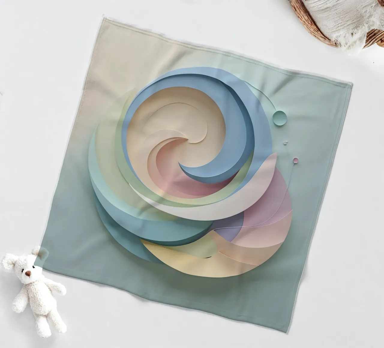 Swirling pastel patterns create a mesmerizing display fleece blanket by DesignDoodle