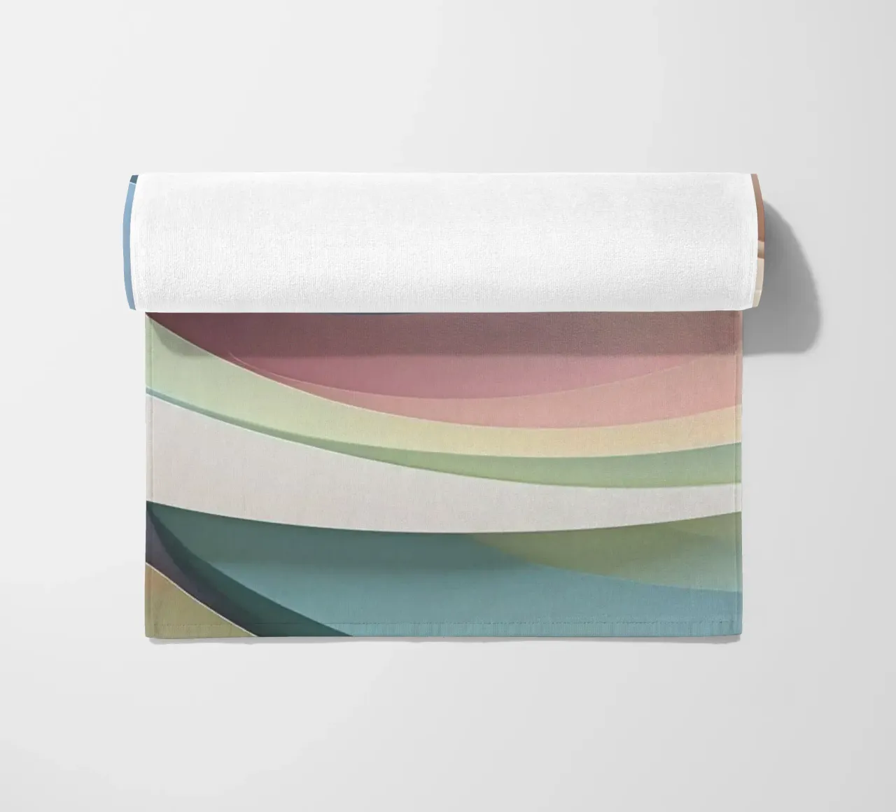 Swirling pastel patterns create a mesmerizing display beach towel by DesignDoodle