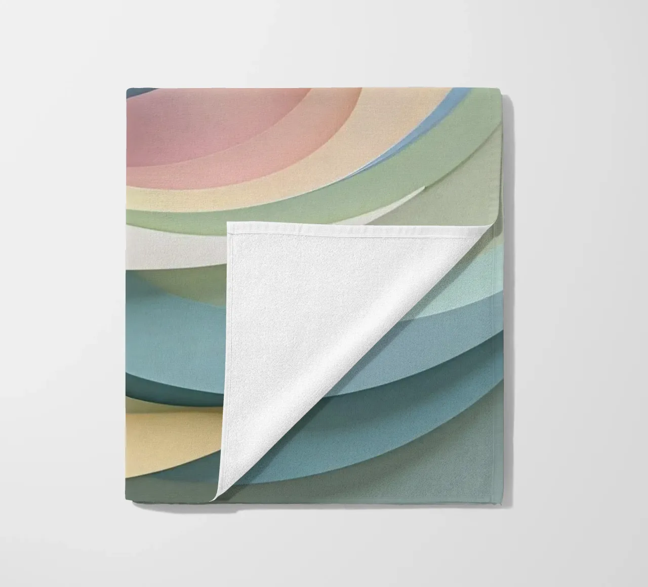 Swirling pastel patterns create a mesmerizing display beach towel by DesignDoodle