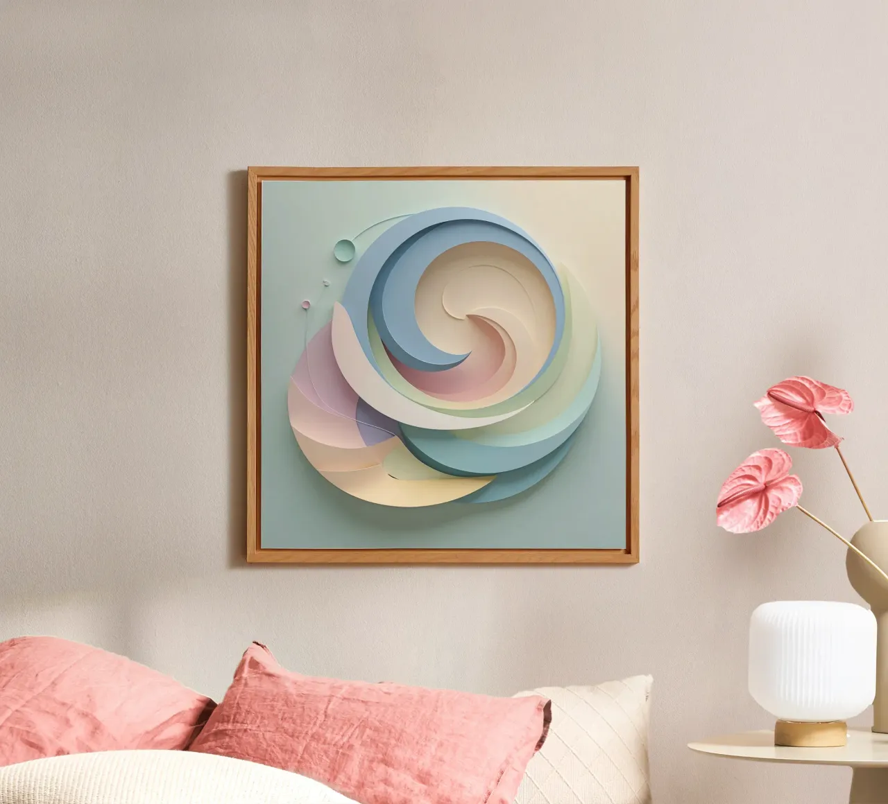 Swirling pastel patterns create a mesmerizing display alu-dibond by DesignDoodle