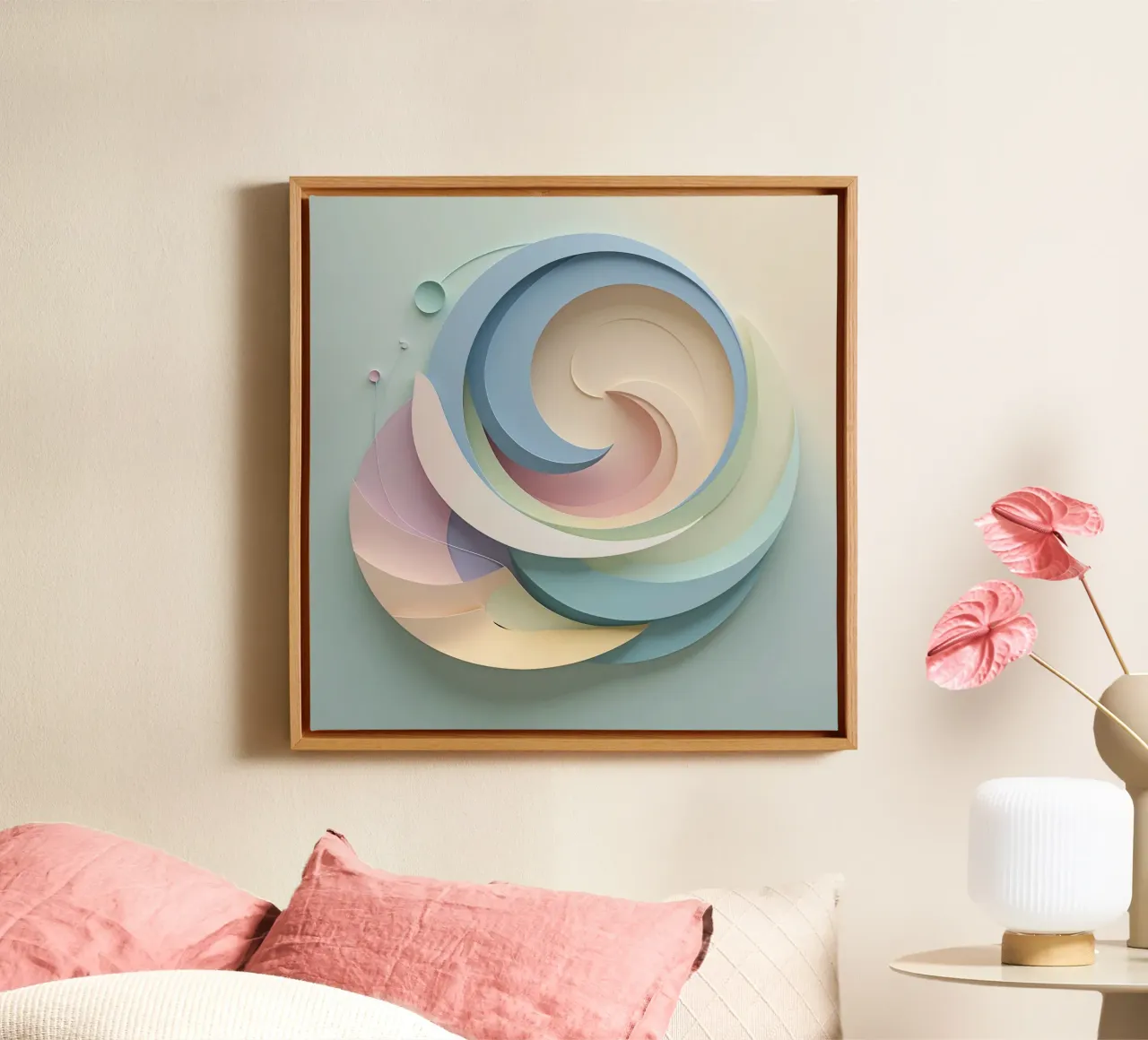 Swirling pastel patterns create a mesmerizing display canvas by DesignDoodle