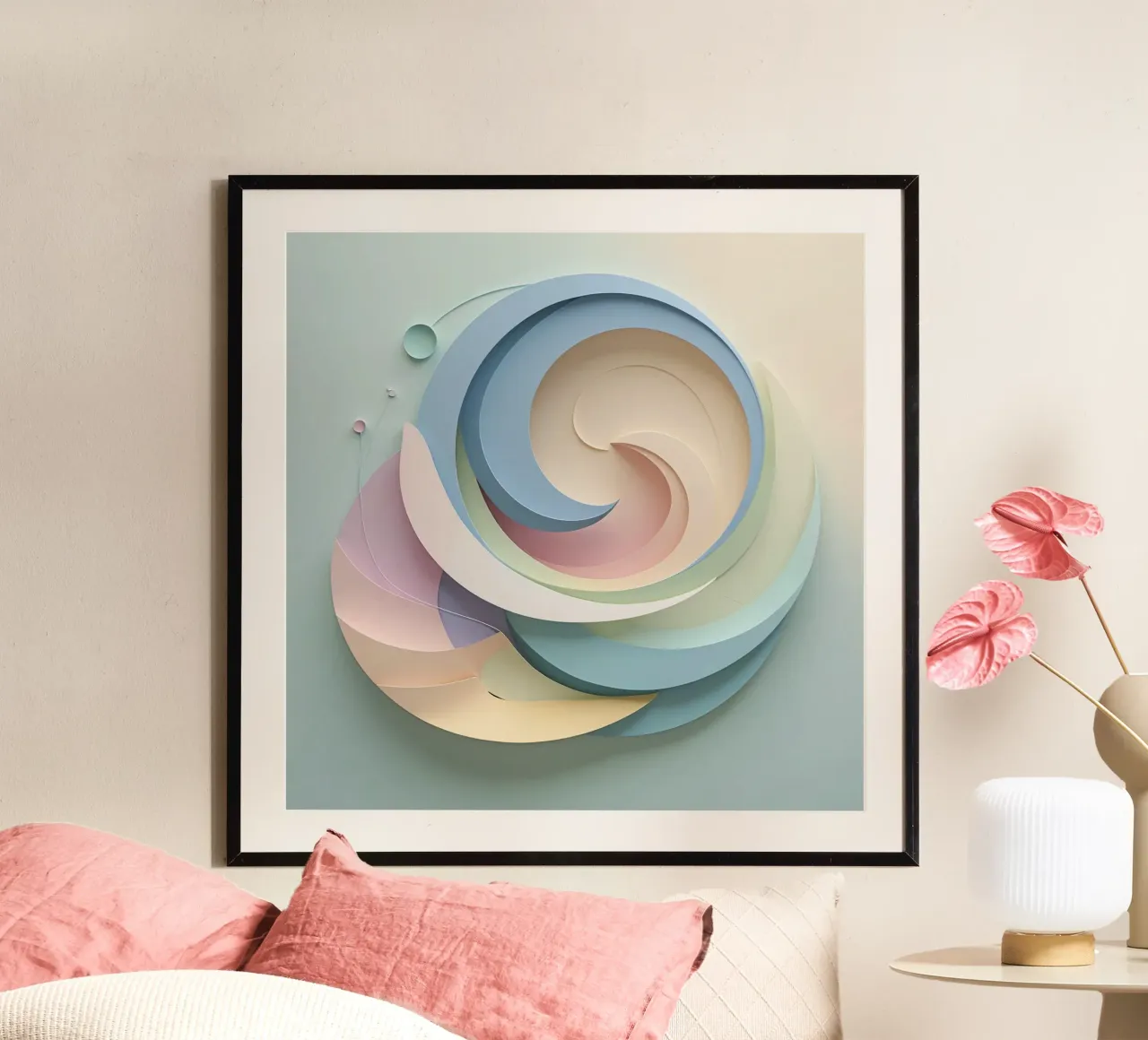 Swirling pastel patterns create a mesmerizing display hahnemühle by DesignDoodle