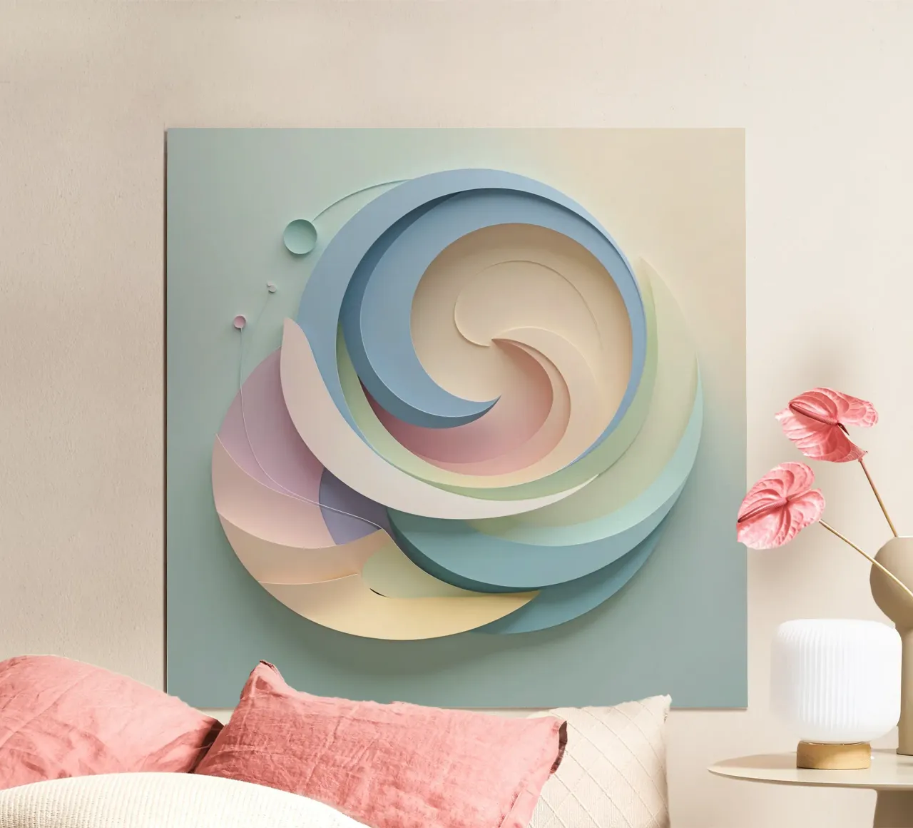Swirling pastel patterns create a mesmerizing display hahnemühle by DesignDoodle