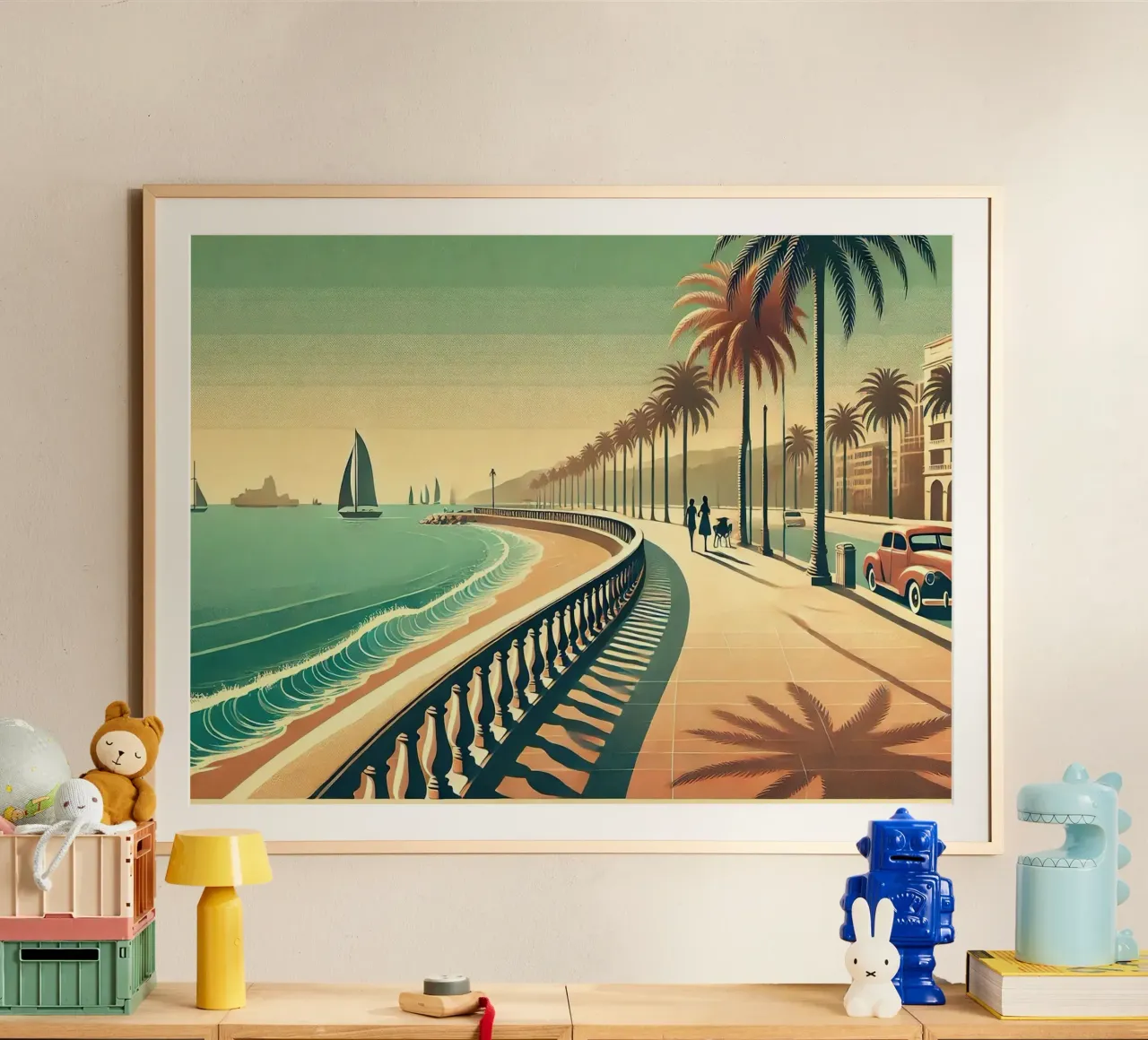 Poster d'epoca della passeggiata costiera carta hahnemühle da Chromatic Fusion Studio