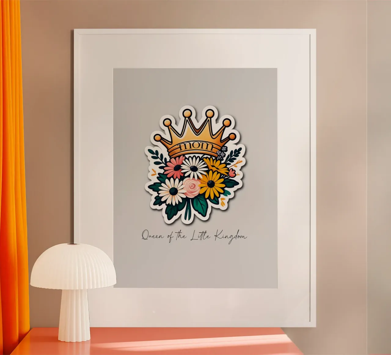 Queen of the Little Kingdom poster con telaio in legno da Indigo Rain