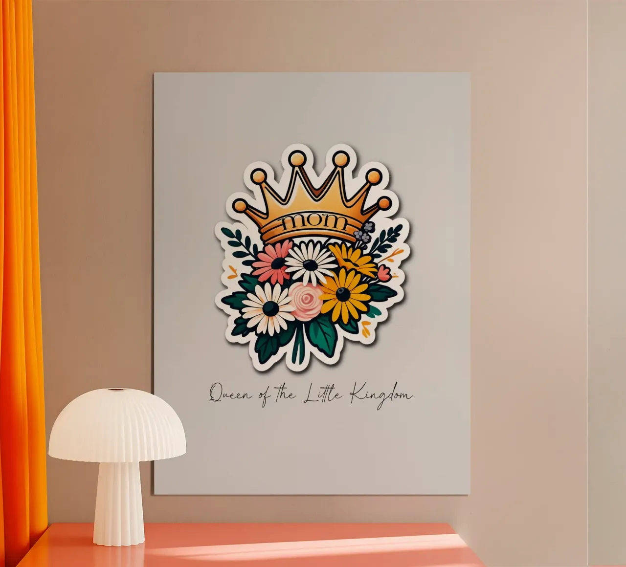 Queen of the Little Kingdom poster con telaio in legno da Indigo Rain