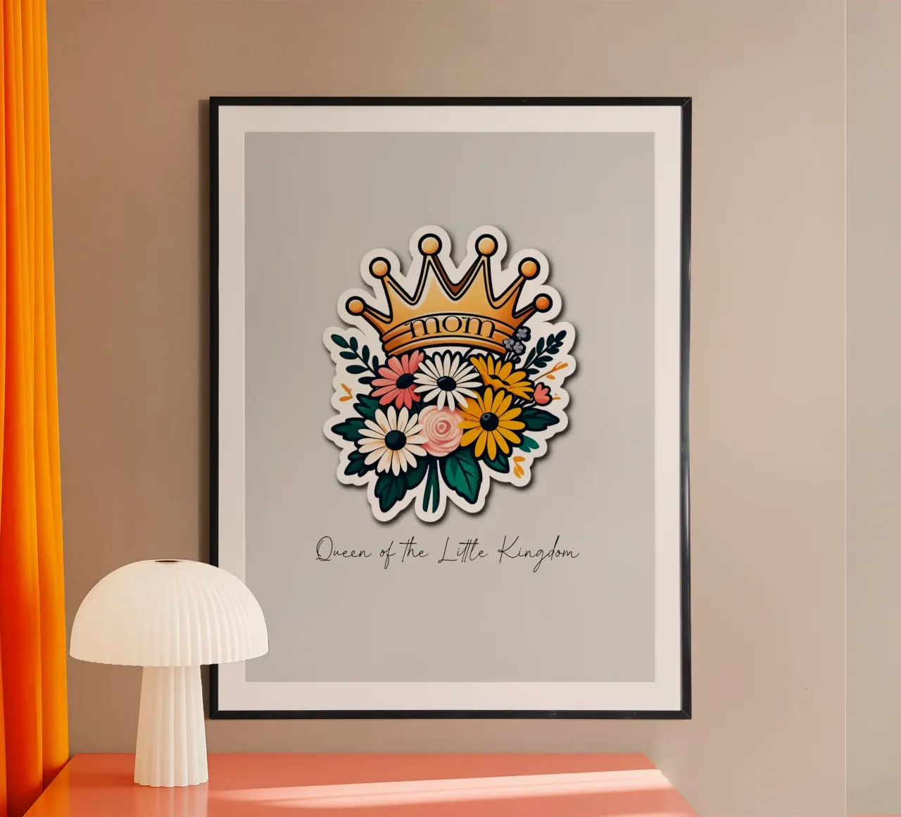 Queen of the Little Kingdom poster con telaio in legno da Indigo Rain