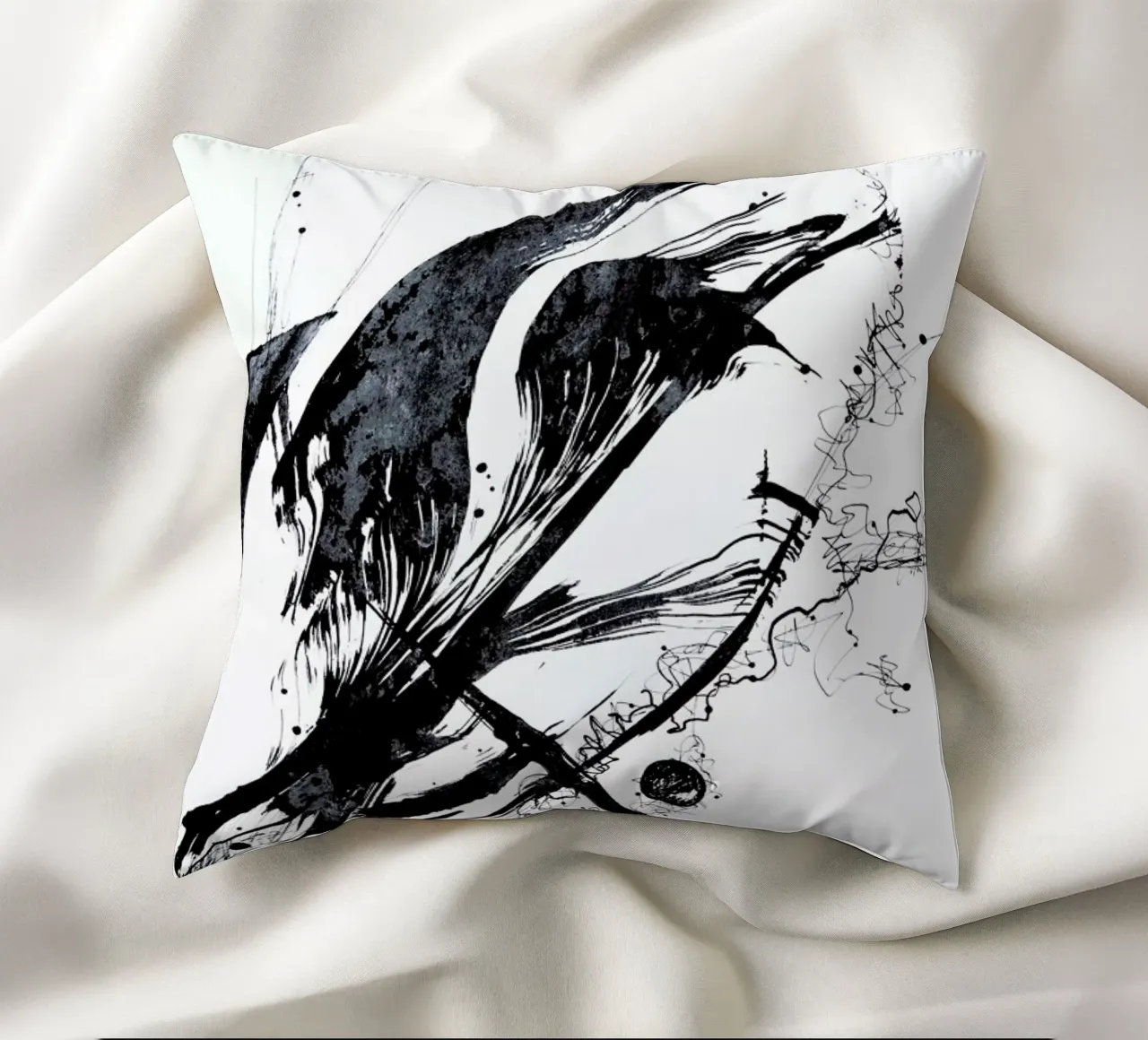 Ink Meets Paper Black cuscino da Studio Nahili