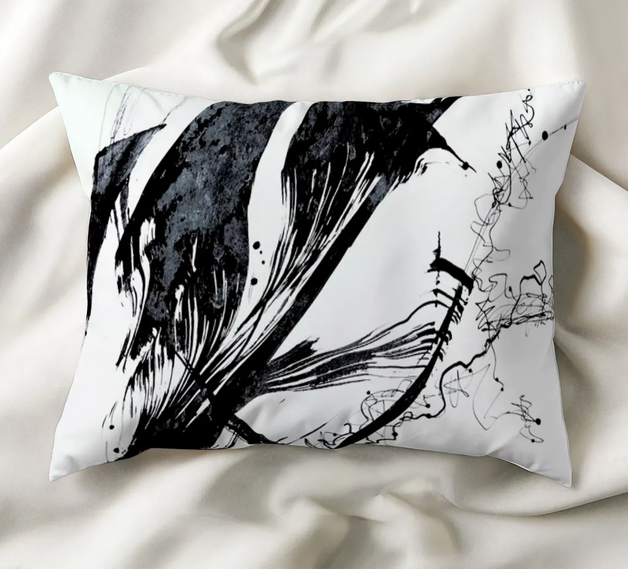 Ink Meets Paper Black cuscino da Studio Nahili