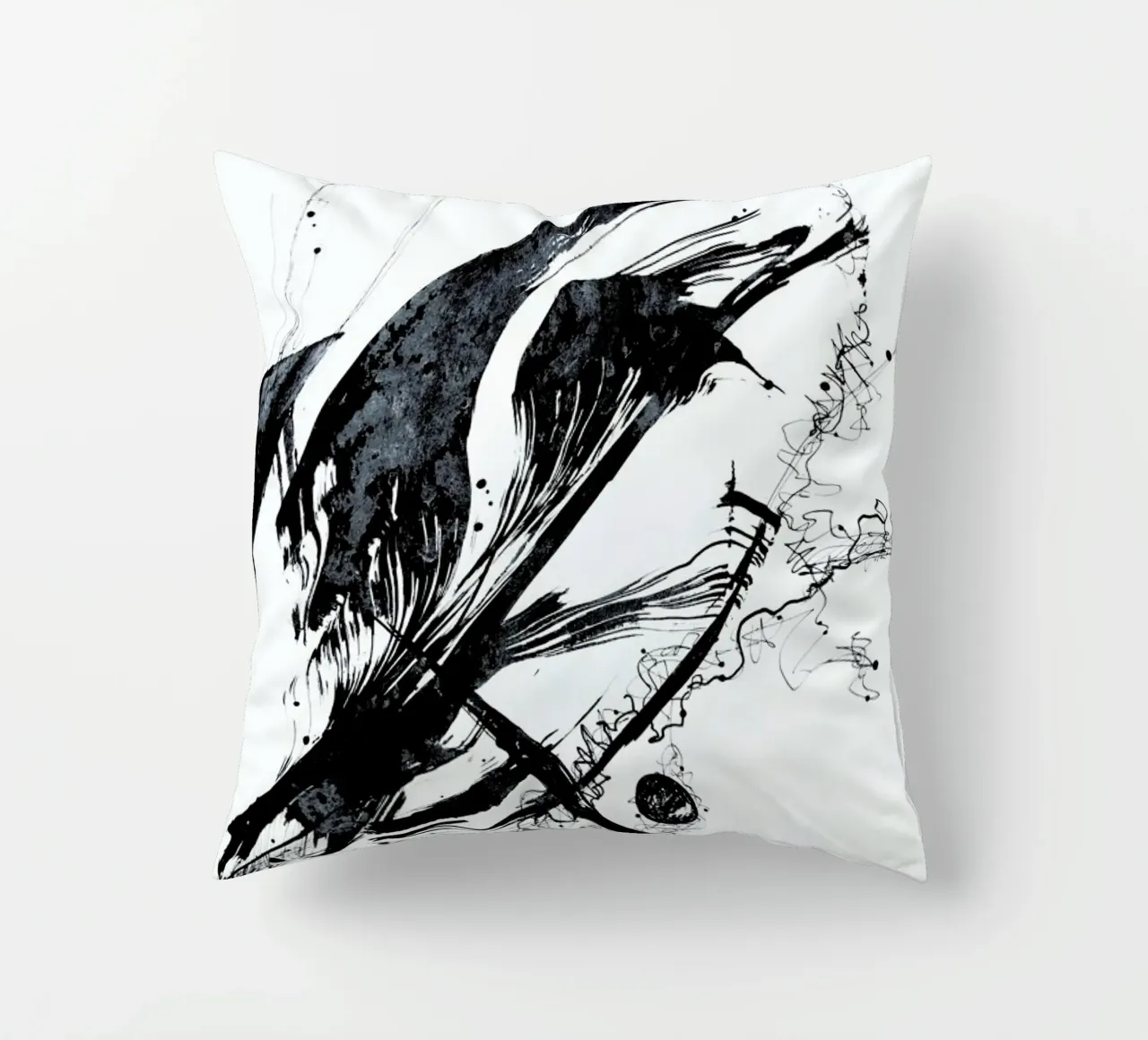 Ink Meets Paper Black cuscino da Studio Nahili
