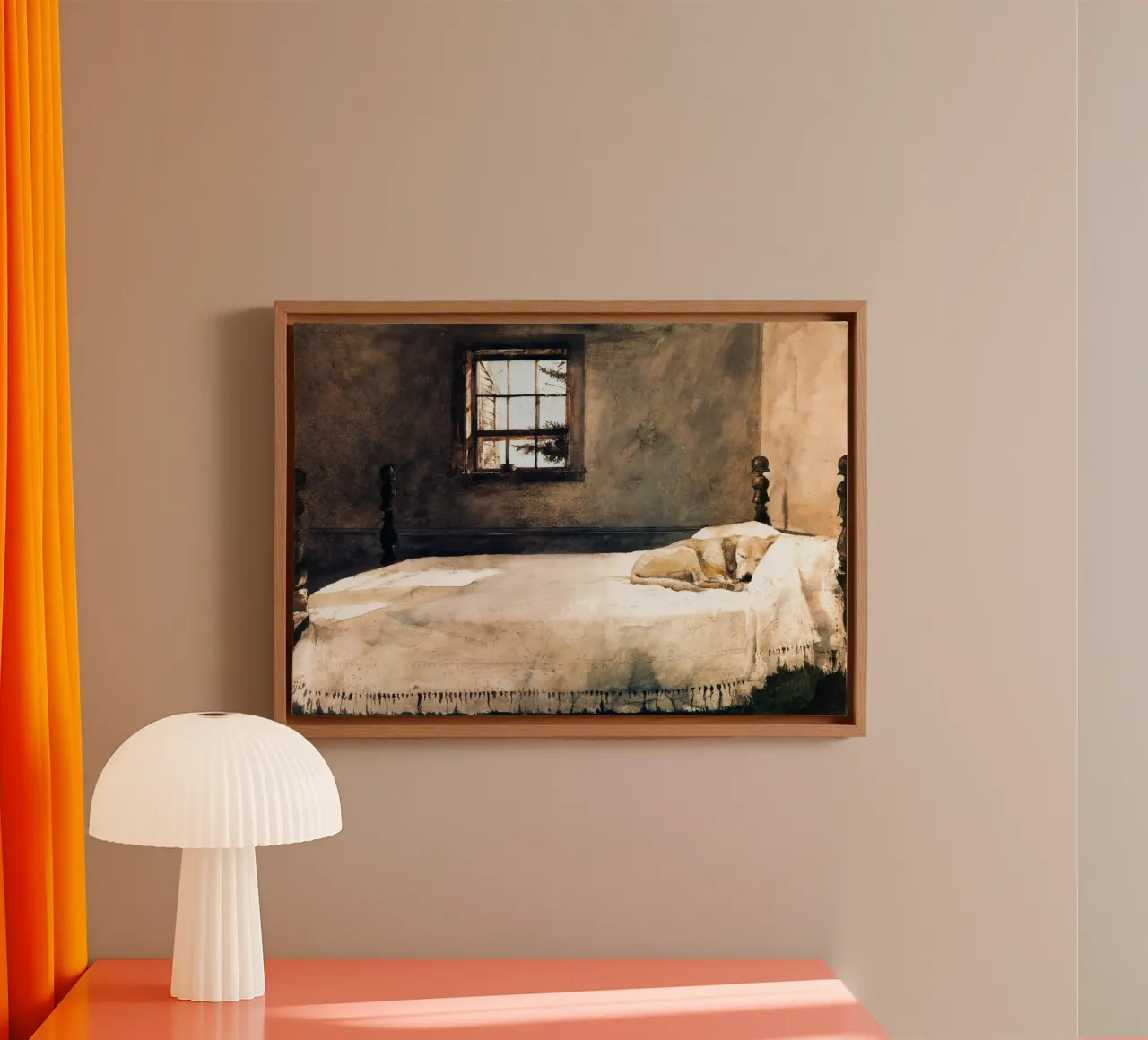 Andre Wyeths Hauptschlafzimmer Leinwand mit Schattenfugenrahmen von Classicprint