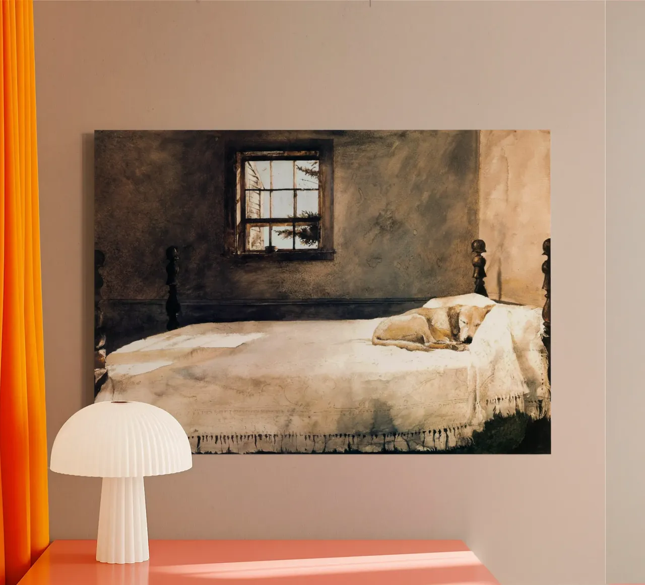 Andre Wyeths Hauptschlafzimmer Leinwand mit Schattenfugenrahmen von Classicprint