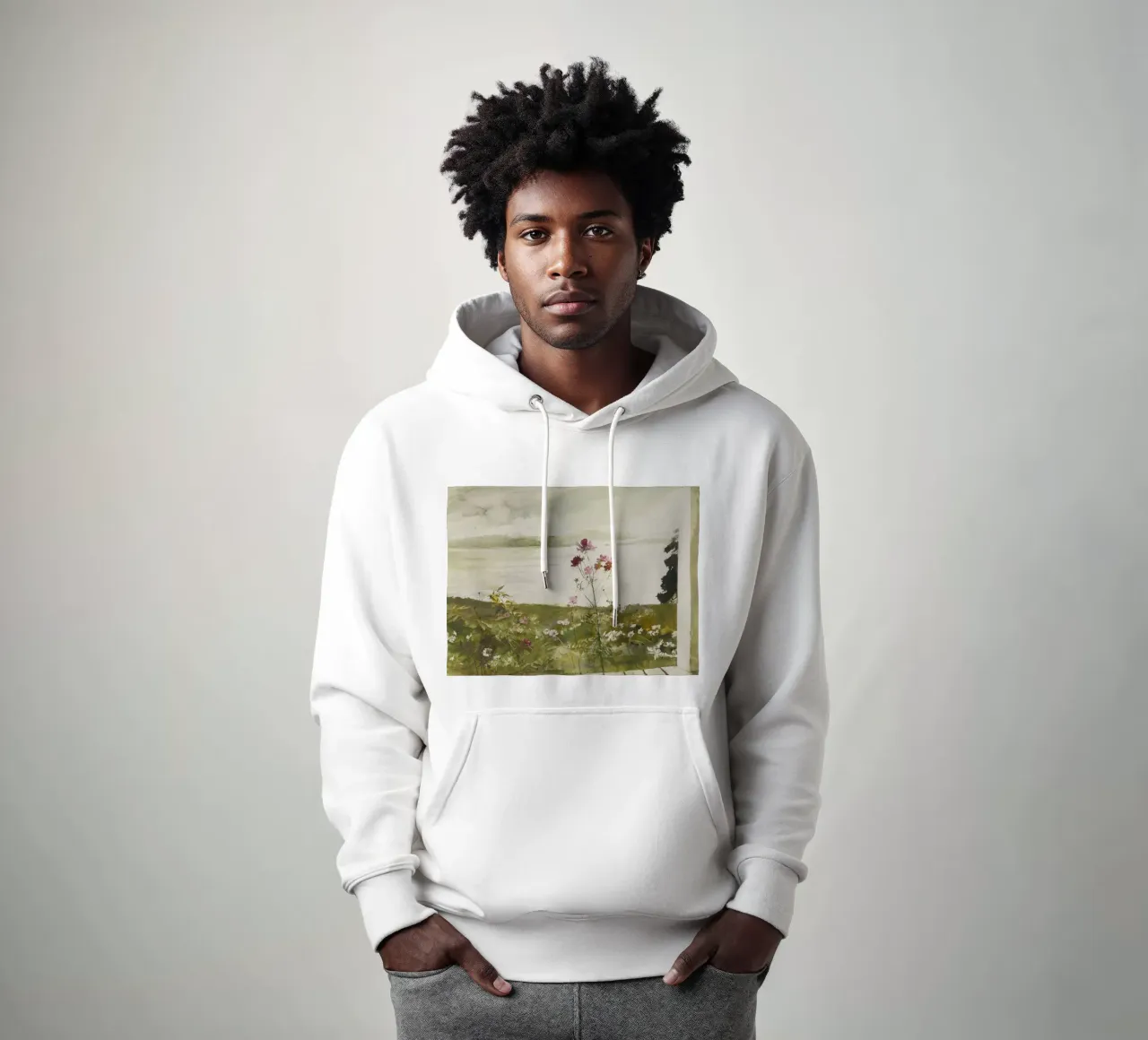 Andrew Wyeth Fiori di campo felpa con cappuccio da Classicprint