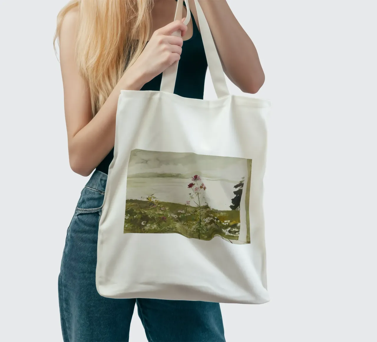 Andrew Wyeth Fiori di campo borsa in juta da Classicprint