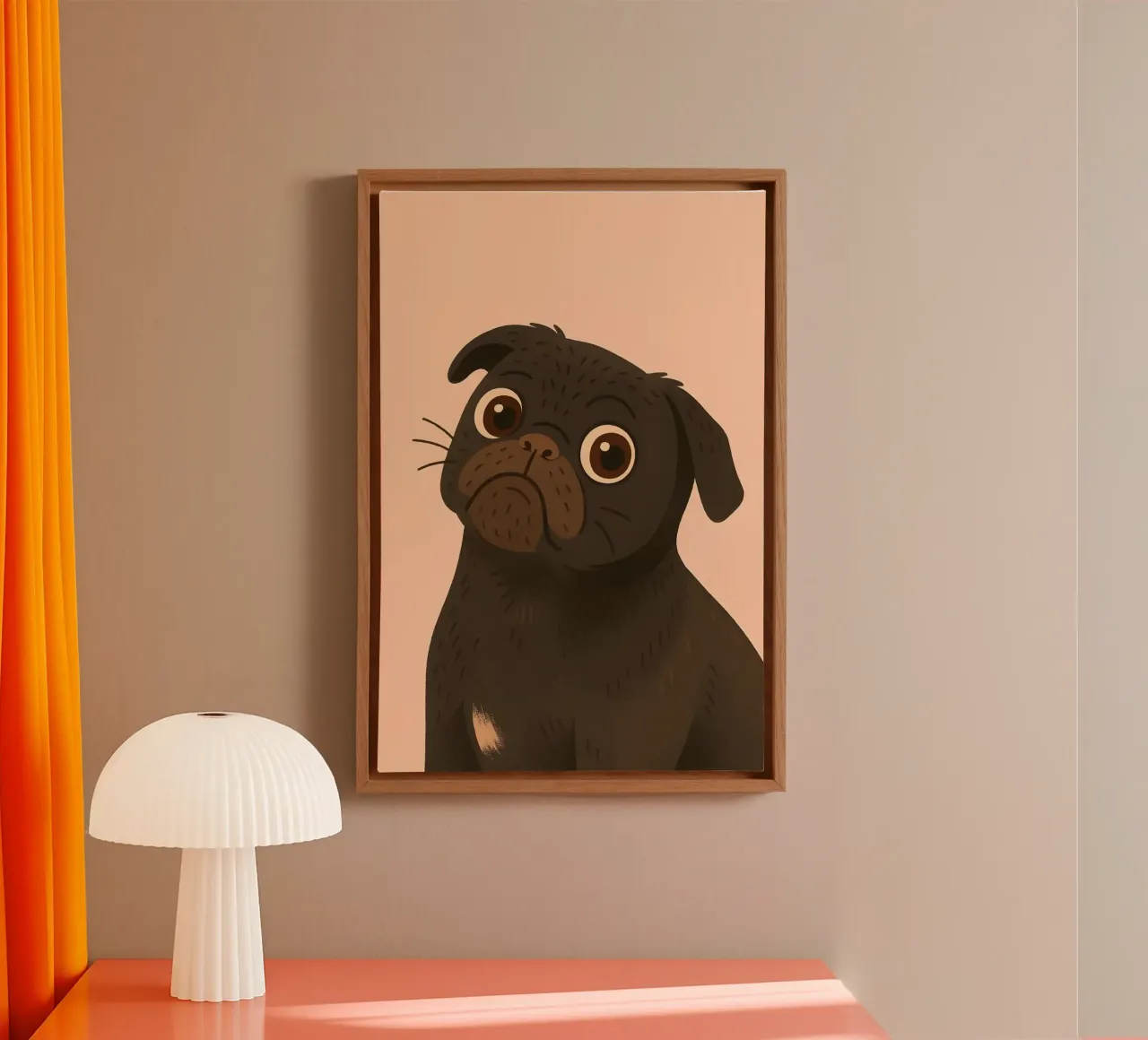 Smile for the Camera canvas with Floater frame by Tiny Tails & Stripes
