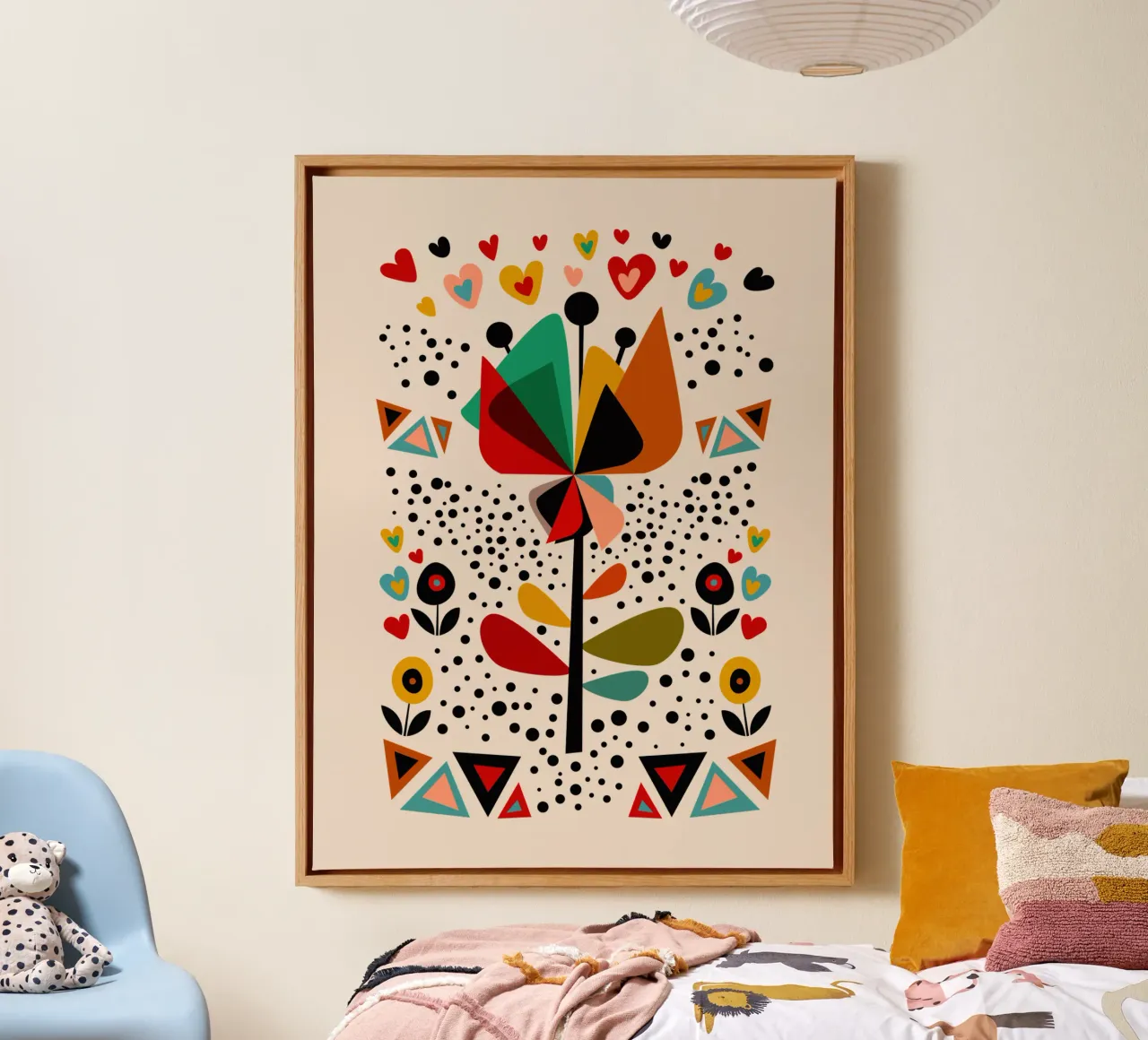 Blossom Fiesta - Whimisical Floral Art tela con Cornice a cassetta da Dream Print Designs