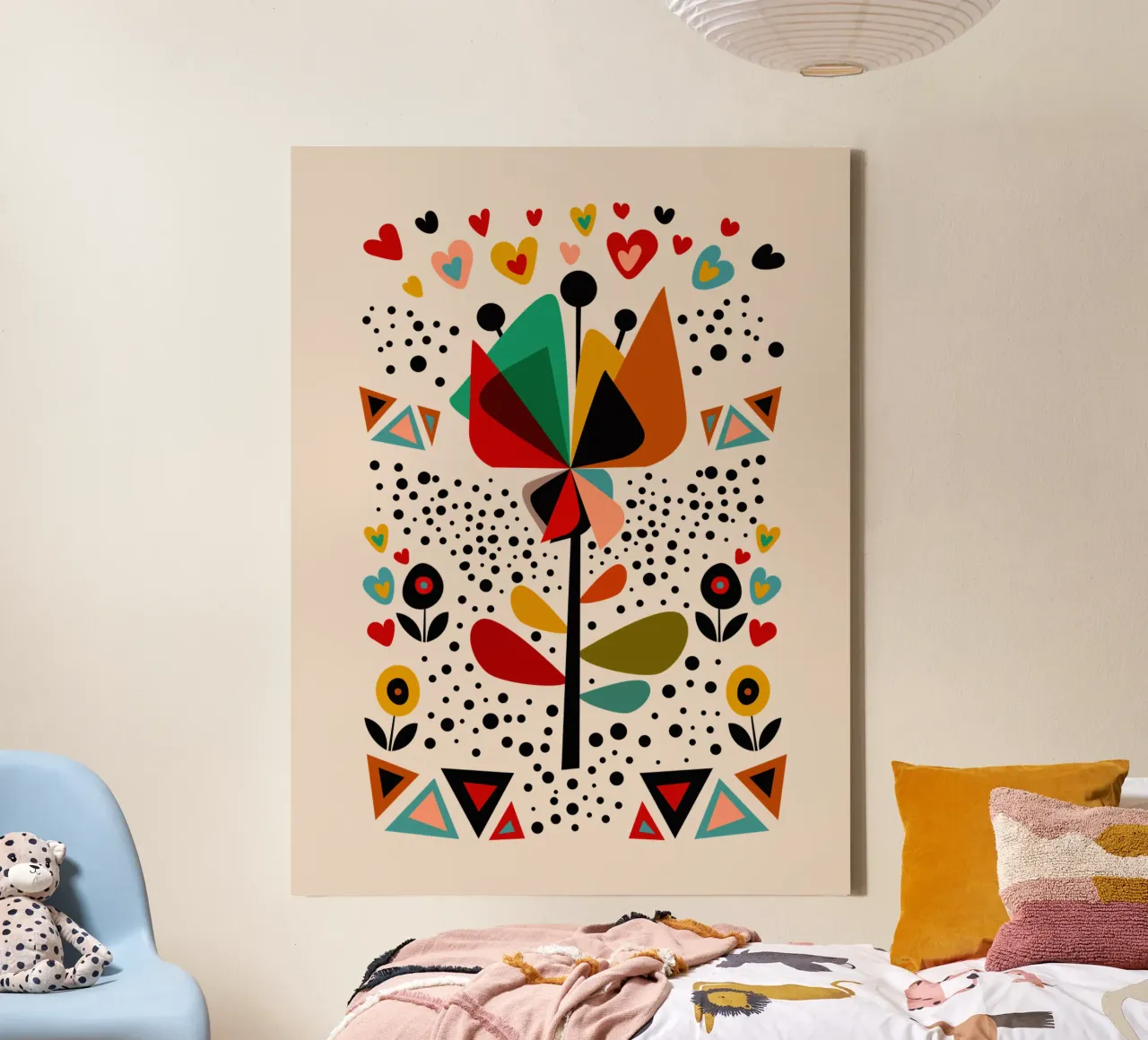 Blossom Fiesta - Whimisical Floral Art tela con Cornice a cassetta da Dream Print Designs