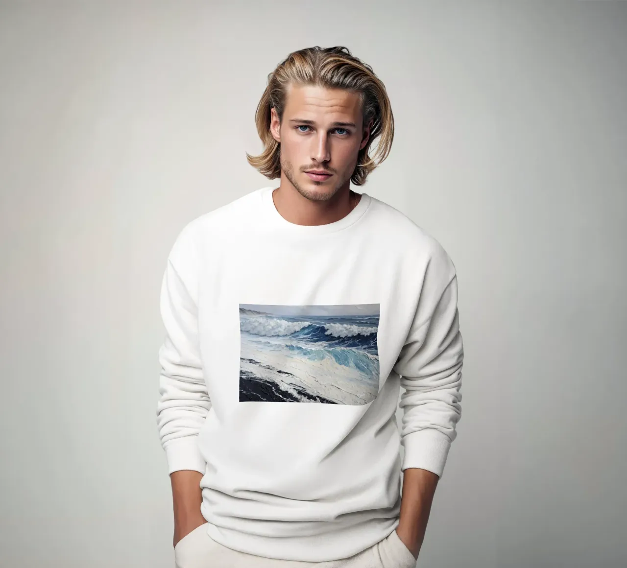 Composición de las olas sudadera de Point and Art