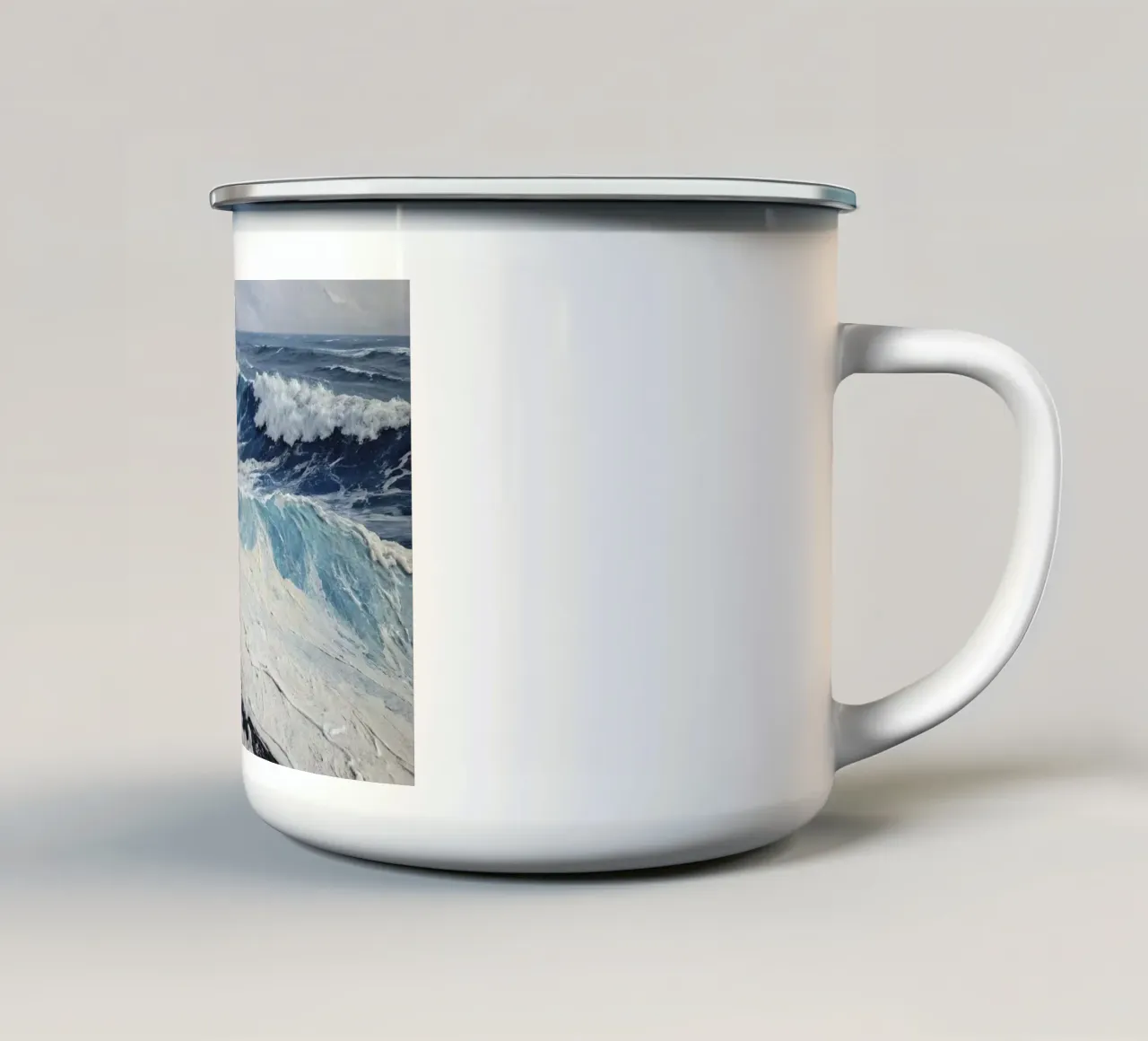 Composizione delle onde tazza in smalto da Point and Art