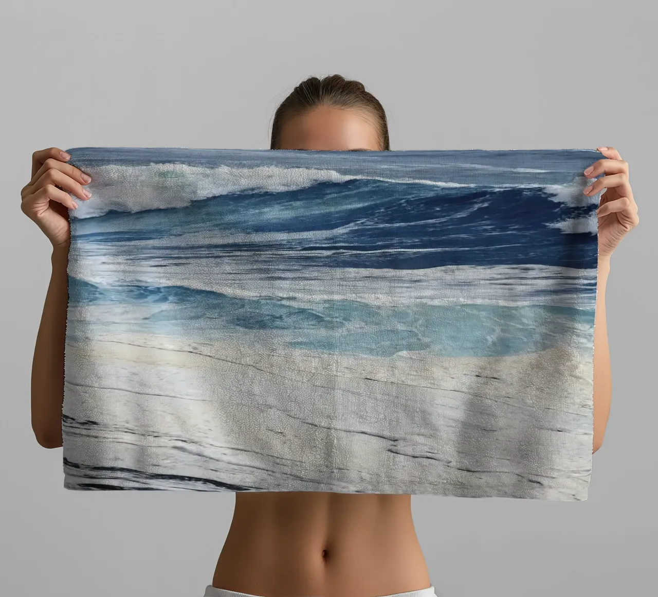 Waves composition towel by 🎨 Point and Art