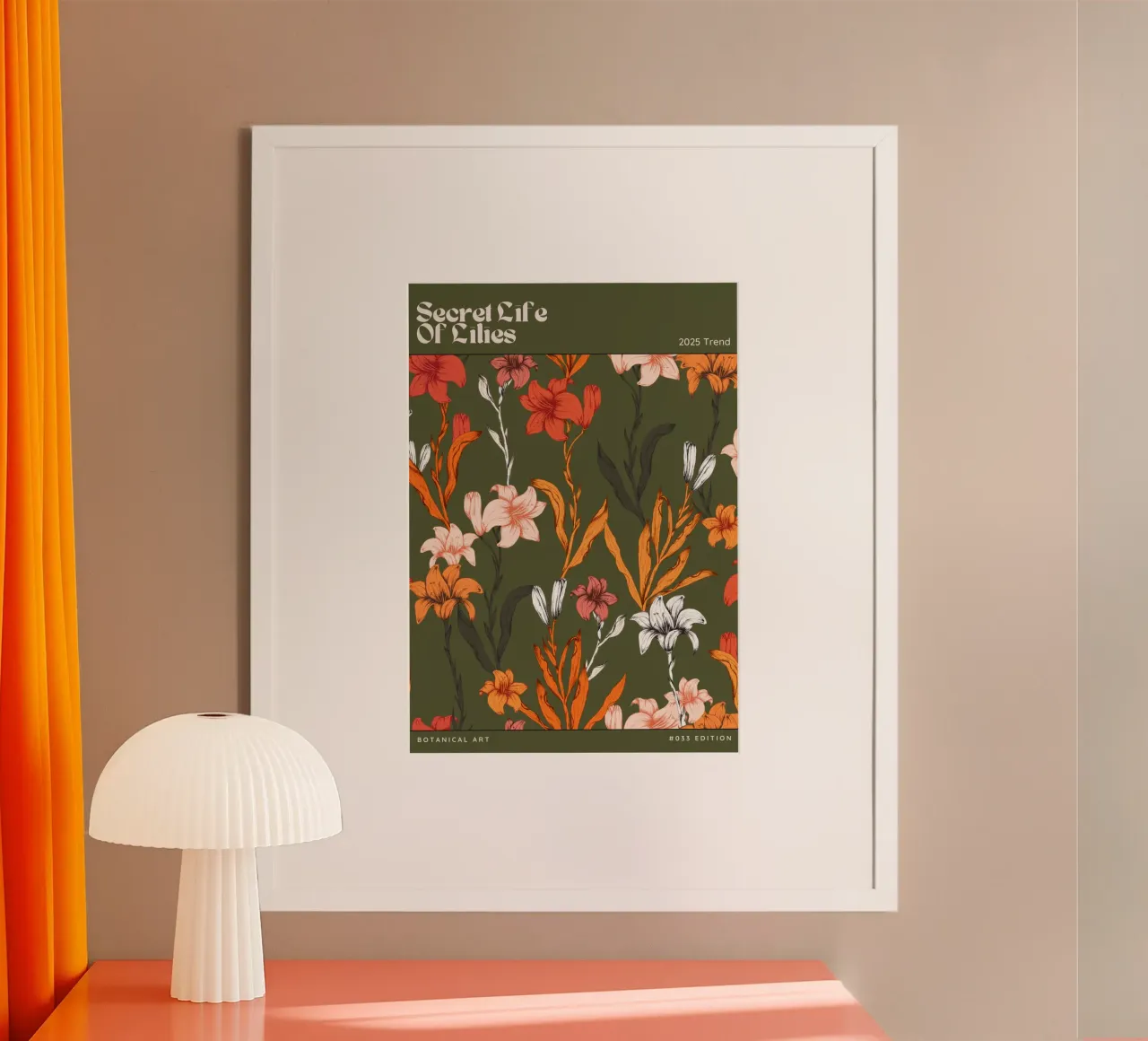 SECRET LIFE OF LILIES poster con telaio in legno da Einfach Uebel