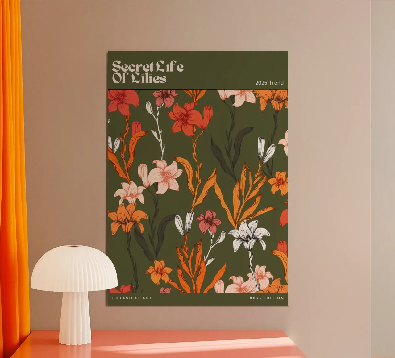 SECRET LIFE OF LILIES poster con telaio in legno da Einfach Uebel