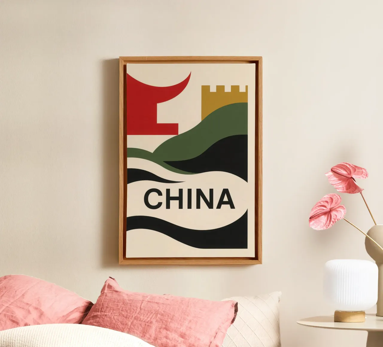 China - The call of mystery and legends canvas with Floater frame by JETLAG | affiches voyage