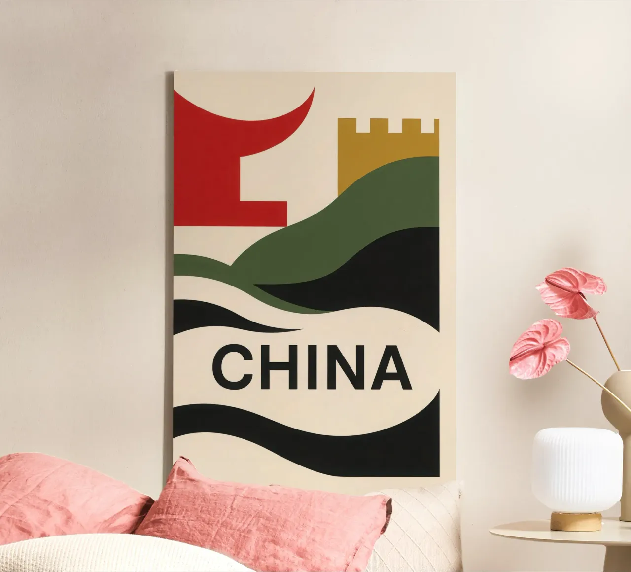China - The call of mystery and legends canvas with Floater frame by JETLAG | affiches voyage